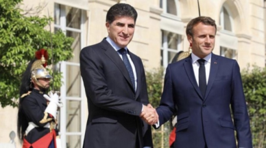 Fransa Cumhurbaşkanı Macron, Barzani ile görüştü