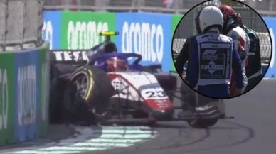 Formula 2'de Cem Bölükbaşı kaza yaptı