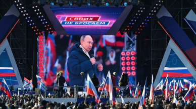 Putin, Moskova'da miting düzenledi