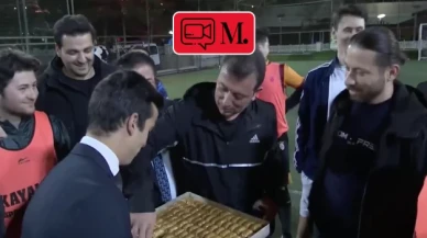 Ekrem İmamoğlu gençlerle halı saha maçı yaptı, baklava yedi