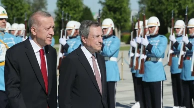 Cumhurbaşkanı Erdoğan, İtalya Başbakanı Draghi’yi resmi törenle karşıladı