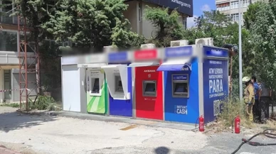 Beşiktaş'ta ATM'de yangın çıktı