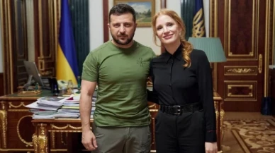 Hollywood yıldızı Jessica Chastain Ukrayna'yı ziyaret etti