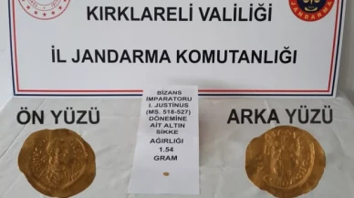 Kırklareli'de Bizans dönemine ait sikke ele geçirildi