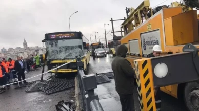 Galata Köprüsü üzerinde otobüs kazası: 3 yaralı