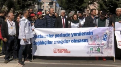 Cerrahpaşa Tıp Fakültesi önünde "hastaneler yerinde yenilensin" eylemi