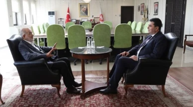 Karamollaoğlu, Millet İttifakı toplantısı öncesi Gültekin Uysal'ı ziyaret etti