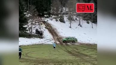 Kemer takmayan off-road sürücüsü takla atan araçtan fırladı