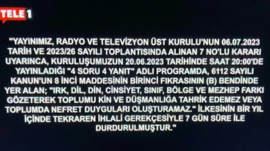 Tele 1'in ekranı karartıldı! 7 gün boyunca kapalı olacak