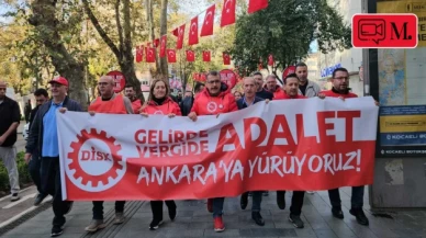 DİSK'in Ankara yürüyüşü üçüncü gününde Kocaeli'den başladı