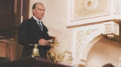 Atatürk’ün Nutuk okuduğu görüntüler hologram ile İstanbul Sabiha Gökçen Havalimanı’na yansıtıldı