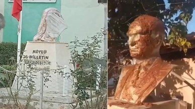 İzmir'in Kiraz ilçesinde Atatürk büstüne saldırı düzenlendi