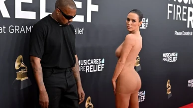 Kanye West ve Bianca Censori, Grammy 2025’te olay çıkardı: Çıplak kırmızı halı şovu