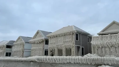 Kanada'nın Ontario Eyaleti'ndeki bir kasabada çekilen görüntüler hayret uyandırdı.