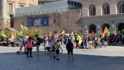 Stockholm’de terör örgütü YPG/PKK yandaşları gösteri yaptı