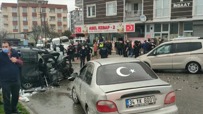 Ters yöne girdi, iki araca çarptı, ateş etti