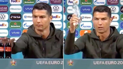 Ronaldo, "Su için" dedi, Coca Cola milyar dolarlar kaybetti