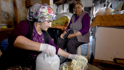 Yaylalardan sofraya geleneksel "Kars Çeçil peyniri"