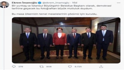 İBB Başkanı Ekrem İmamoğlu’ndan liderler zirvesi paylaşımı