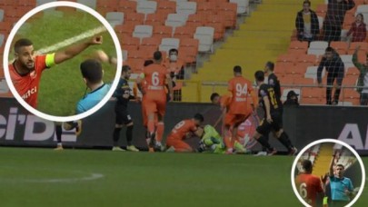 Hakem aynı futbolcuya 5 saniye içerisinde 3 kart gösterdi, saha karıştı