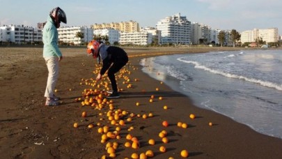 Mersin'de sahile portakal vurdu