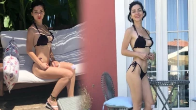 Merve Boluğur'un siyah bikinisine beğeni yağdı!