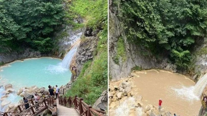 Giresun'un doğa harikası sodalı mavi gölü çamur haline geldi