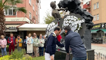 Amasra'da Rus turistlerden 41 madenci için 41 çelenk