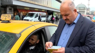 Taksim'de Taksiciler Odası Başkanı denetim yaptı