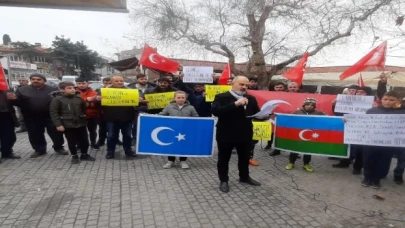 Kutsal saygısızlığa Mudanya’dan Paludan’ı yakarak tepki gösterdiler