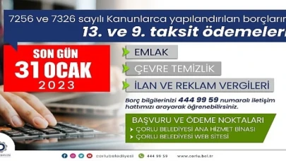 Yapılandırma Taksit Ödemelerinde Son Gün 31 Ocak