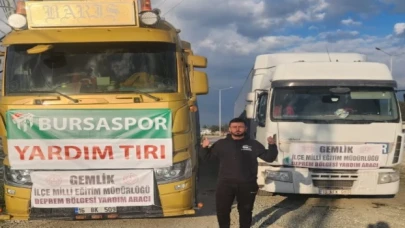 ABD’den tır şoförü yardım için geldi... Bursaspor’un tırlarını Hatay’a getirdi