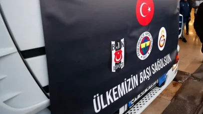 Beşiktaş, Fenerbahçe ve Galatasaray’ın ’dostluk tır’ları yola aynı anda çıktılar