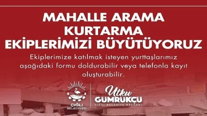 Çiğli Belediyesi Mahalle Arama Kurtarma Ekibine Yeni Gönüllüler Arıyor