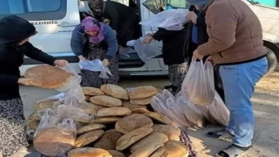 Harmancık halkından depremzedeler için köy ekmeği