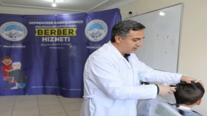 Kayseri Melikgazi’den depremzedelere berber hizmeti