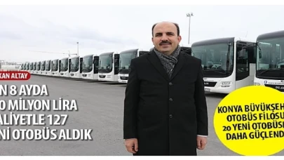 Konya Büyükşehir Otobüs Filosu 20 Yeni Otobüsle Daha Güçlendi