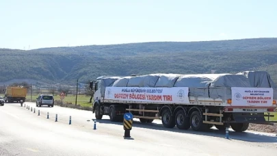 Muğla Büyükşehir Belediyesinin Yardım Tırları Yola Çıktı