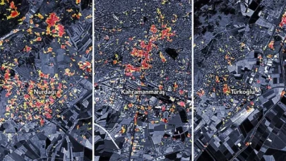 NASA'dan deprem hasarını gösteren harita