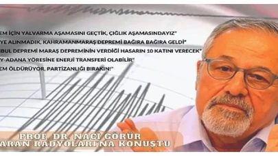 Prof. Dr. Naci Görür: Deprem İçin Yalvarma Aşamasını Geçtik, Çığlık Aşamasındayız