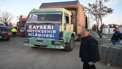 Yardım tırlarına Kahramanmaraş’ta karşılama