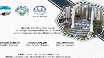 Kayseri Talas’ta Mustafa Büyükperdah Camii açılıyor