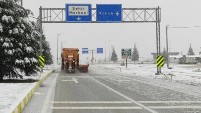 Konya'da sağanak ve kar etkili oluyor