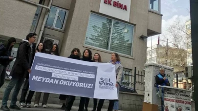 Sol Feminist Hareket, Aile ve Sosyal Hizmetler Bakanlığı ek binası önünde eylem gerçekleştirdi