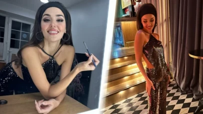 Hande Erçel'in 80'ler tarzı sosyal medyayı salladı!