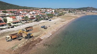 Cunda Arka Deniz iş makineleriyle baştan sona temizlendi