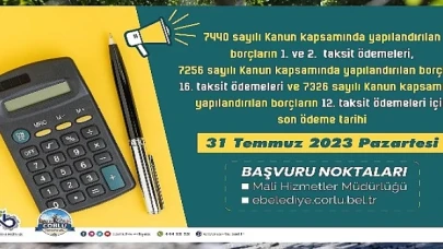 Borç Yapılandırma Ödemelerinde Son Gün 31 Temmuz