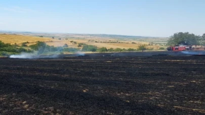 Keşan Altıntaş’ta buğday tarlası küle döndü