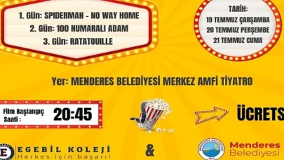 Menderes’te Yazlık Sinema Günleri Başlıyor