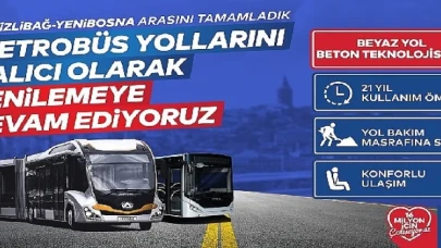 Metrobüs yolunu kalıcı olarak yenilemeye devam ediyoruz